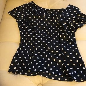 Cap sleeved silk polka dot whitehouse blackmarket